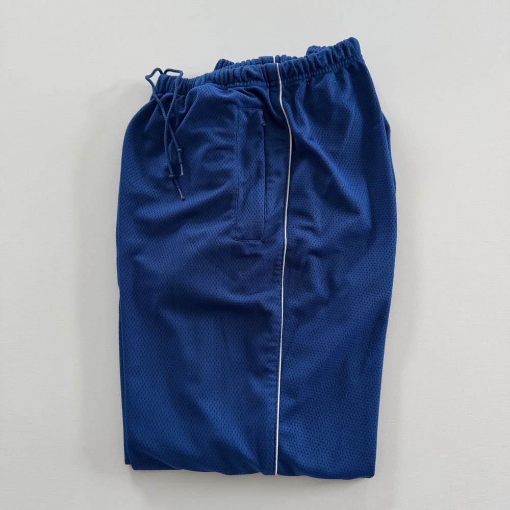 Nike Vintage Mesh Track Pants Mens Large Royal Blue Zipper Pockets Ankle Zip